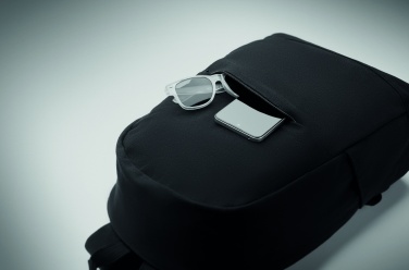 Logotrade Werbeartikel das Foto: Ein 15-Zoll-Laptop-Rucksack aus recycelter Baumwolle (Pre-Consumer) und recyceltem Polyester mit individuell anpassbarem Druck