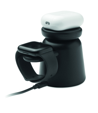 Logotrade Geschäftsgeschenke das Foto: 3in1 kabellose Ladestation 15W