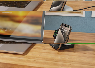 Logotrade Geschäftsgeschenke das Foto: Urban Vitamin Arcadia 15W 3in1 Magnet-Charger aus RCS rABS