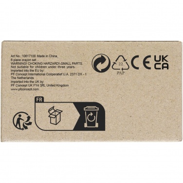 Logo trade promotional products image of: Ayo 6-piece coloured crayon set