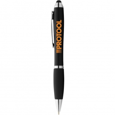 Logotrade advertising product picture of: Nash coloured stylus ballpoint pen with black grip