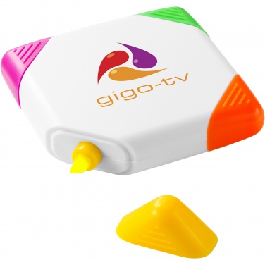 Logo trade promotional merchandise photo of: Trafalgar square-shaped 4-colour highlighter