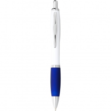Logotrade promotional product image of: Nash ballpoint pen white barrel and coloured grip