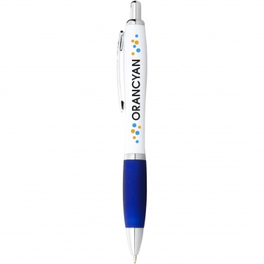 Logotrade corporate gift picture of: Nash ballpoint pen white barrel and coloured grip