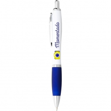Logo trade promotional product photo of: Nash ballpoint pen white barrel and coloured grip