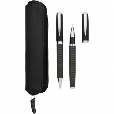 Logotrade promotional giveaway picture of: Carbon duo pen gift set with pouch
