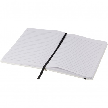 Logotrade promotional product picture of: Spectrum A5 white notebook with coloured strap