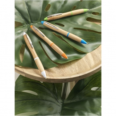 Logo trade corporate gifts image of: Nash bamboo ballpoint pen