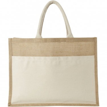 Logo trade promotional products image of: Mumbay cotton pocket jute tote bag 18L