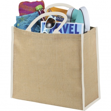 Logo trade corporate gift photo of: Harry coloured edge jute tote bag 25L