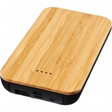Logo trade promotional merchandise photo of: Future 6000 mAh bamboo/fabric wireless power bank