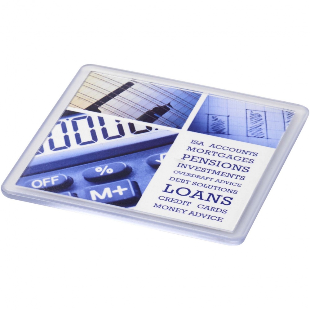 Logo trade promotional merchandise photo of: Ellison square plastic coaster with paper insert