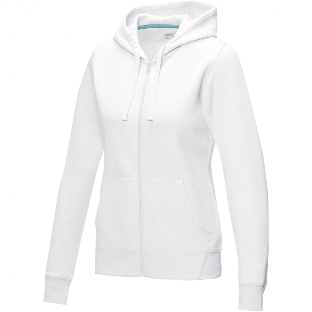 Logo trade corporate gifts picture of: Ruby women’s organic recycled full zip hoodie