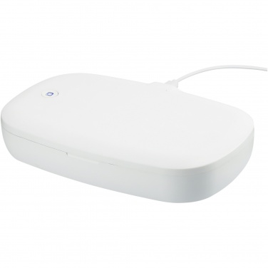 Logotrade promotional product picture of: Capsule UV smartphone sanitizer with 5W wireless charging pad