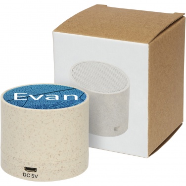Logo trade promotional products image of: Kikai wheat straw Bluetooth® speaker