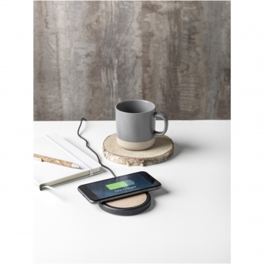 Logotrade promotional giveaways photo of: Kivi 10W limestone/cork wireless charging pad