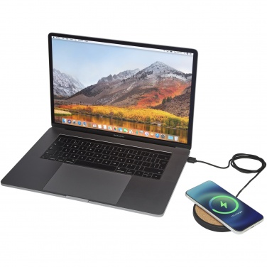Logo trade promotional gifts picture of: Kivi 10W limestone/cork wireless charging pad