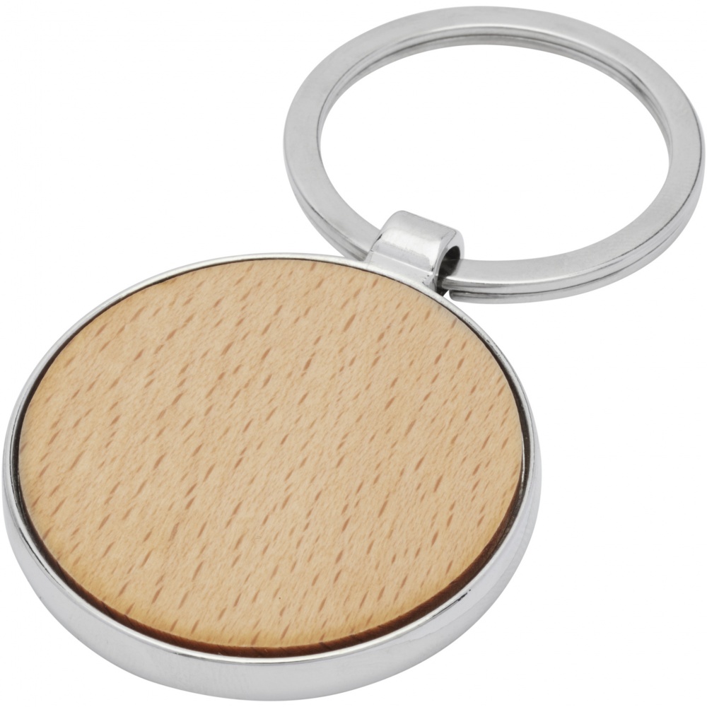 Logotrade promotional items photo of: Moreno beech wood round keychain