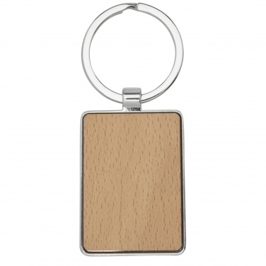 Logo trade promotional merchandise photo of: Mauro beech wood rectangular keychain