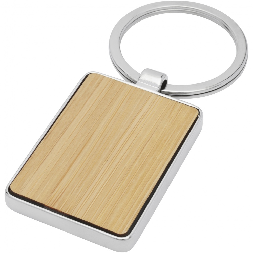Logo trade promotional giveaways picture of: Neta bamboo rectangular keychain