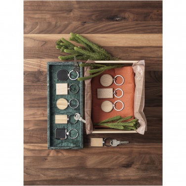 Logo trade promotional item photo of: Neta bamboo rectangular keychain