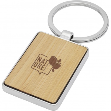 Logo trade promotional gifts image of: Neta bamboo rectangular keychain