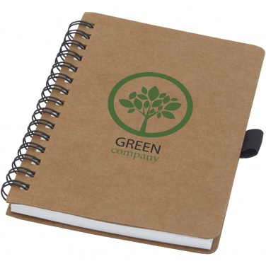 Logotrade promotional giveaways photo of: Cobble A6 wire-o recycled cardboard notebook with stone paper