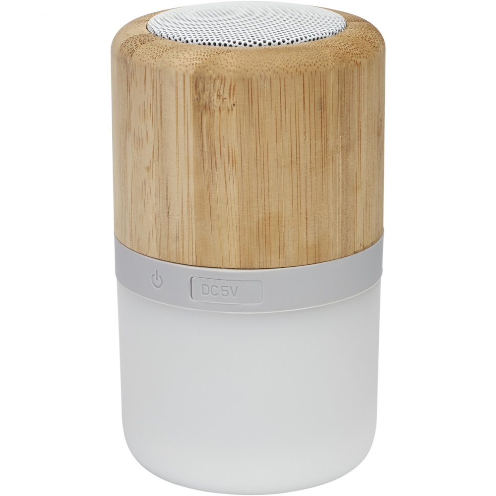 Logo trade promotional giveaway photo of: Aurea bamboo Bluetooth® speaker with light 