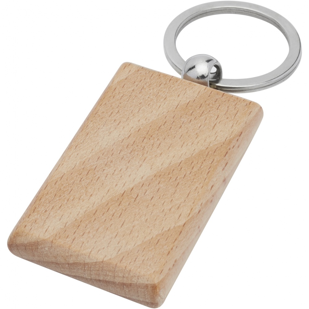 Logo trade promotional merchandise image of: Gian beech wood rectangular keychain