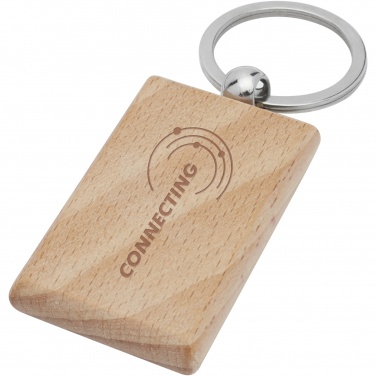 Logo trade promotional product photo of: Gian beech wood rectangular keychain