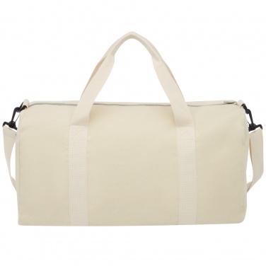 Logotrade business gift image of: Pheebs 450 g/m² recycled cotton and polyester duffel bag 24L