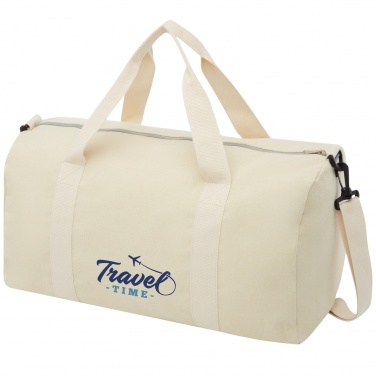 Logo trade corporate gifts picture of: Pheebs 450 g/m² recycled cotton and polyester duffel bag 24L