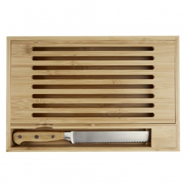 Logo trade promotional merchandise photo of: Pao bamboo cutting board with knife