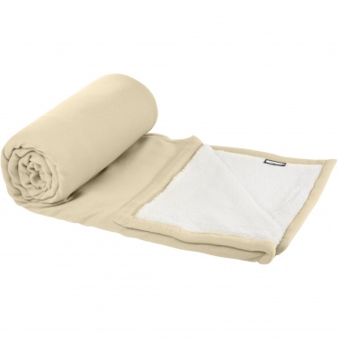 Logo trade promotional item photo of: Marigold GRS certified RPET polar fleece and sherpa blanket
