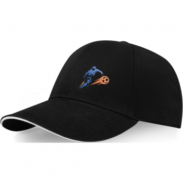 Logo trade promotional items image of: Topaz 6 panel GRS recycled sandwich cap