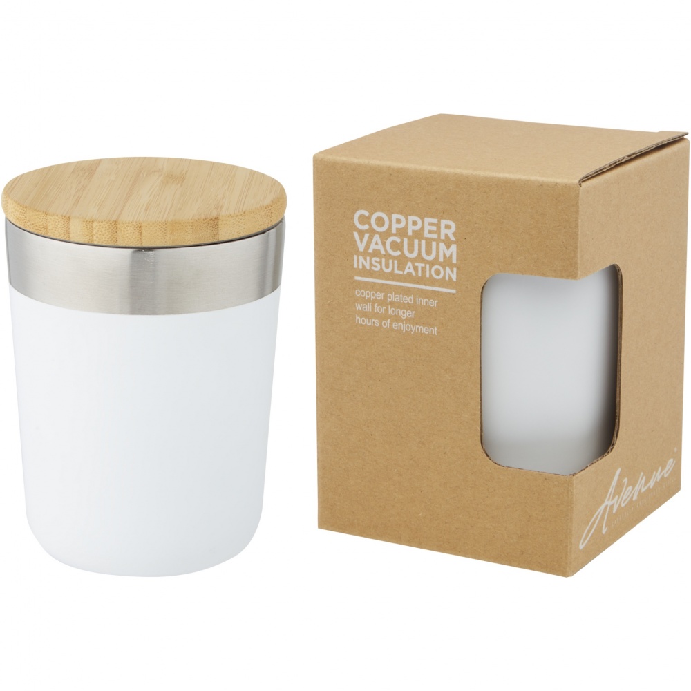 Logo trade promotional giveaway photo of: Lagan 300 ml stainless steel tumbler with bamboo lid
