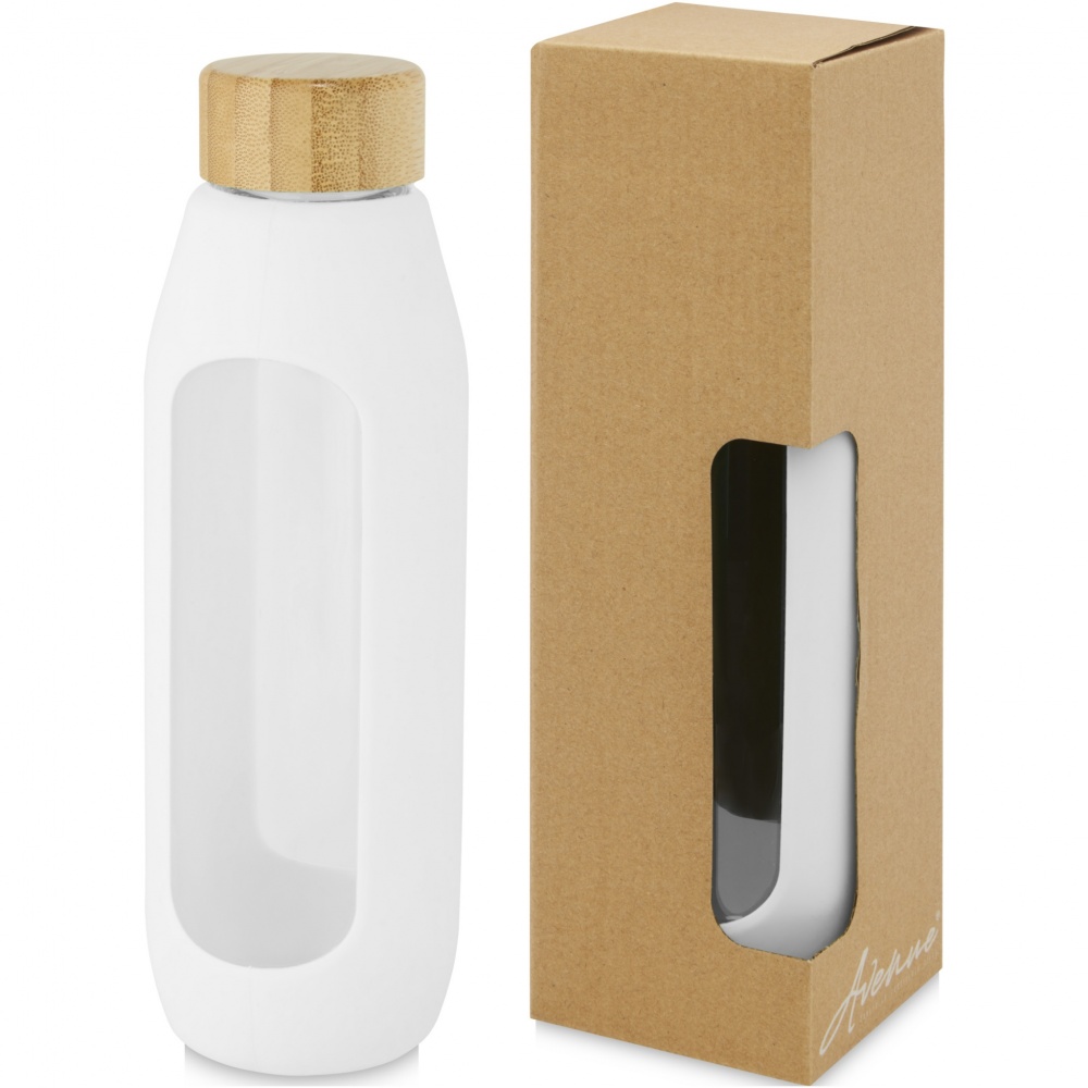 Logotrade promotional product image of: Tidan 600 ml borosilicate glass bottle with silicone grip