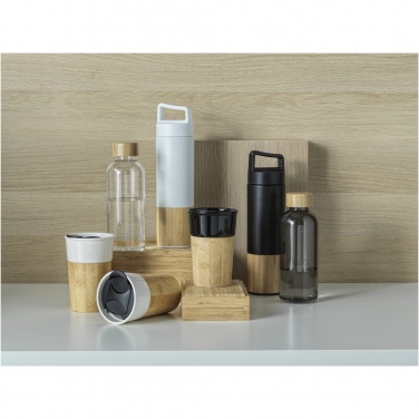 Logo trade corporate gifts image of: Torne 540 ml  stainless steel bottle with bamboo outer wall