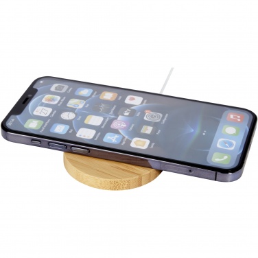 Logotrade promotional giveaway image of: Atra 10W bamboo magnetic wireless charging pad
