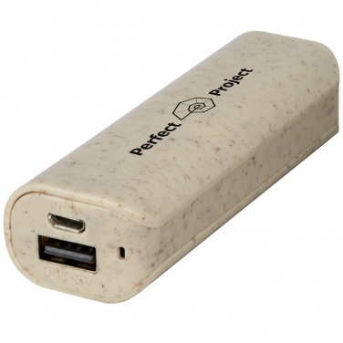 Logo trade promotional gift photo of: Yoko 1200mAh wheat straw power bank
