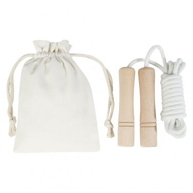 Logo trade promotional giveaways image of: Denise wooden skipping rope in cotton pouch