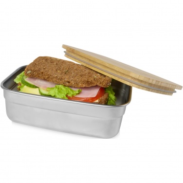 Logo trade promotional product photo of: Tite stainless steel lunch box with bamboo lid