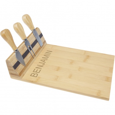 Logo trade promotional gifts picture of: Mancheg bamboo magnetic cheese board and tools