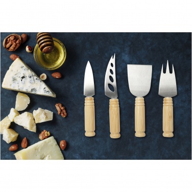 Logotrade advertising product picture of: Cheds 4-piece bamboo cheese set