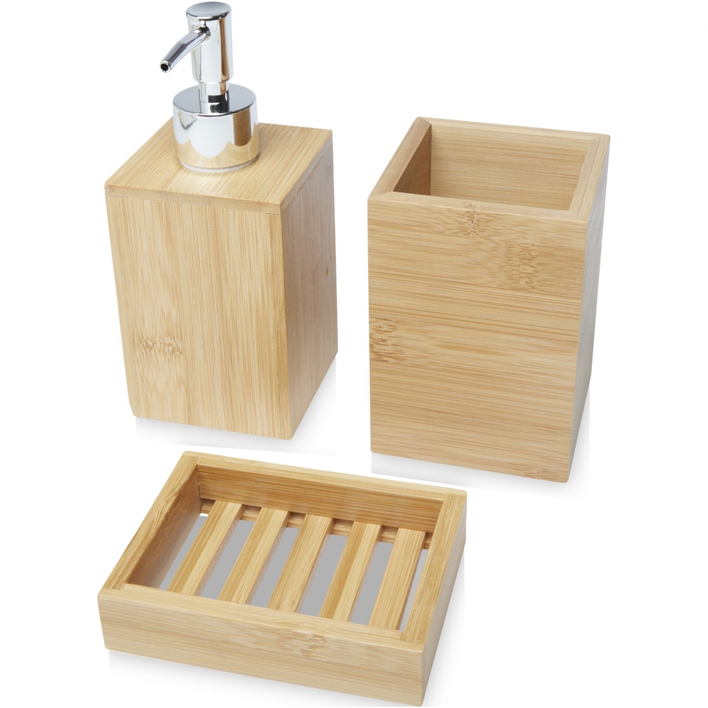 Logotrade corporate gift image of: Hedon 3-piece bamboo bathroom set