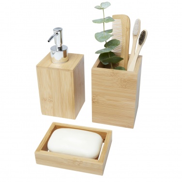 Logo trade promotional merchandise picture of: Hedon 3-piece bamboo bathroom set