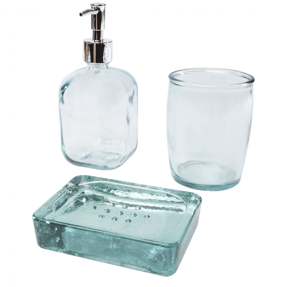 Logotrade promotional items photo of: Jabony 3-piece recycled glass bathroom set