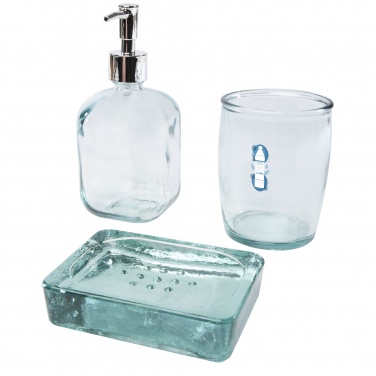 Logotrade promotional item picture of: Jabony 3-piece recycled glass bathroom set