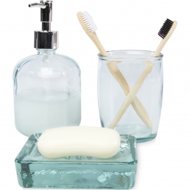 Logotrade promotional item picture of: Jabony 3-piece recycled glass bathroom set