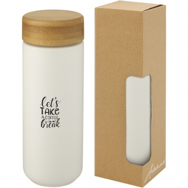 Logo trade business gift photo of: Lumi 300 ml ceramic tumbler with bamboo lid
